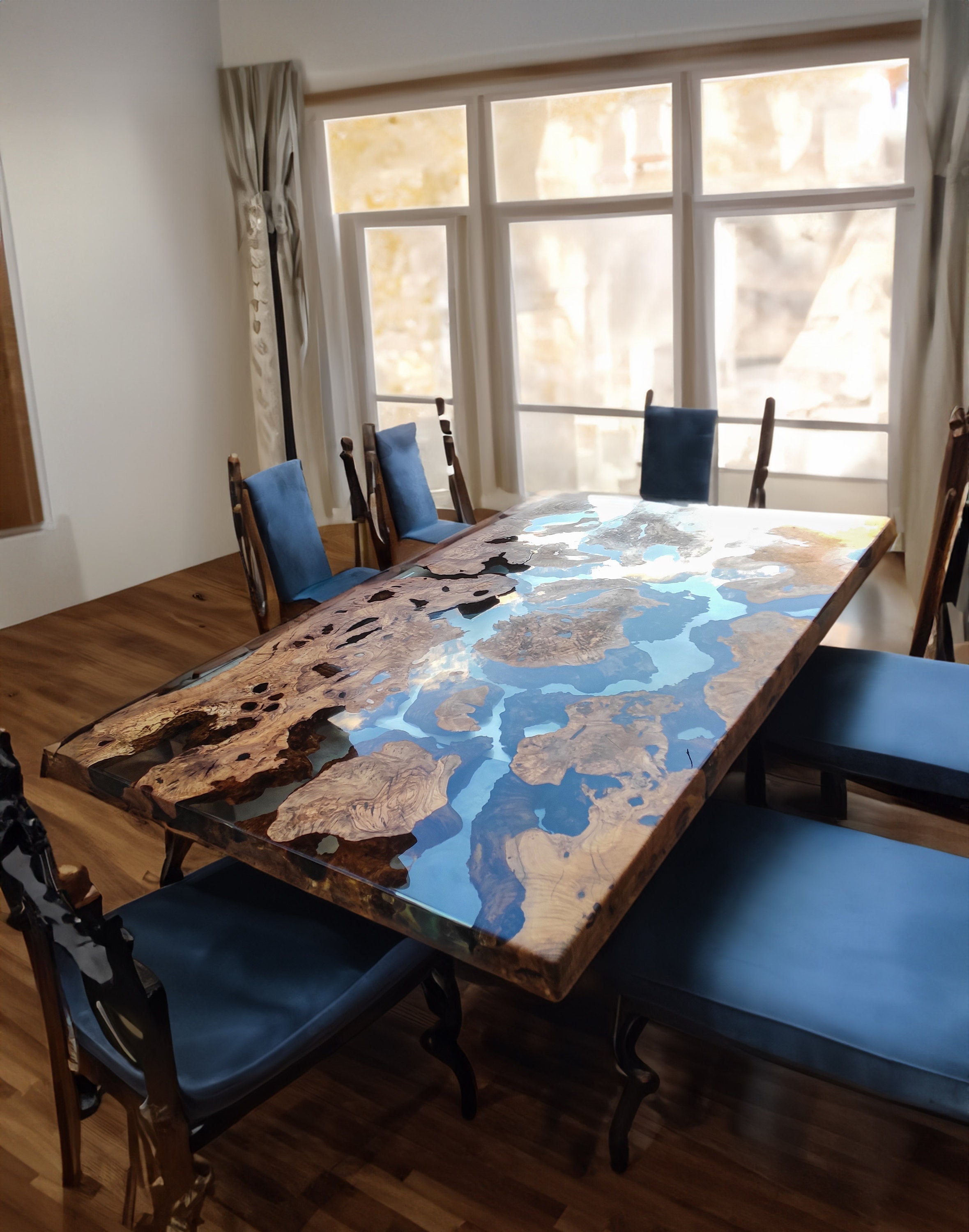 Epoxy Dining Table, Epoxy Wood Table, Custom Olive Epoxy Table ...
