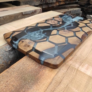 Honeycomb Hexagonal Cut Epoxy Coffee Table, Living Room Coffee Table, Handmade Furniture