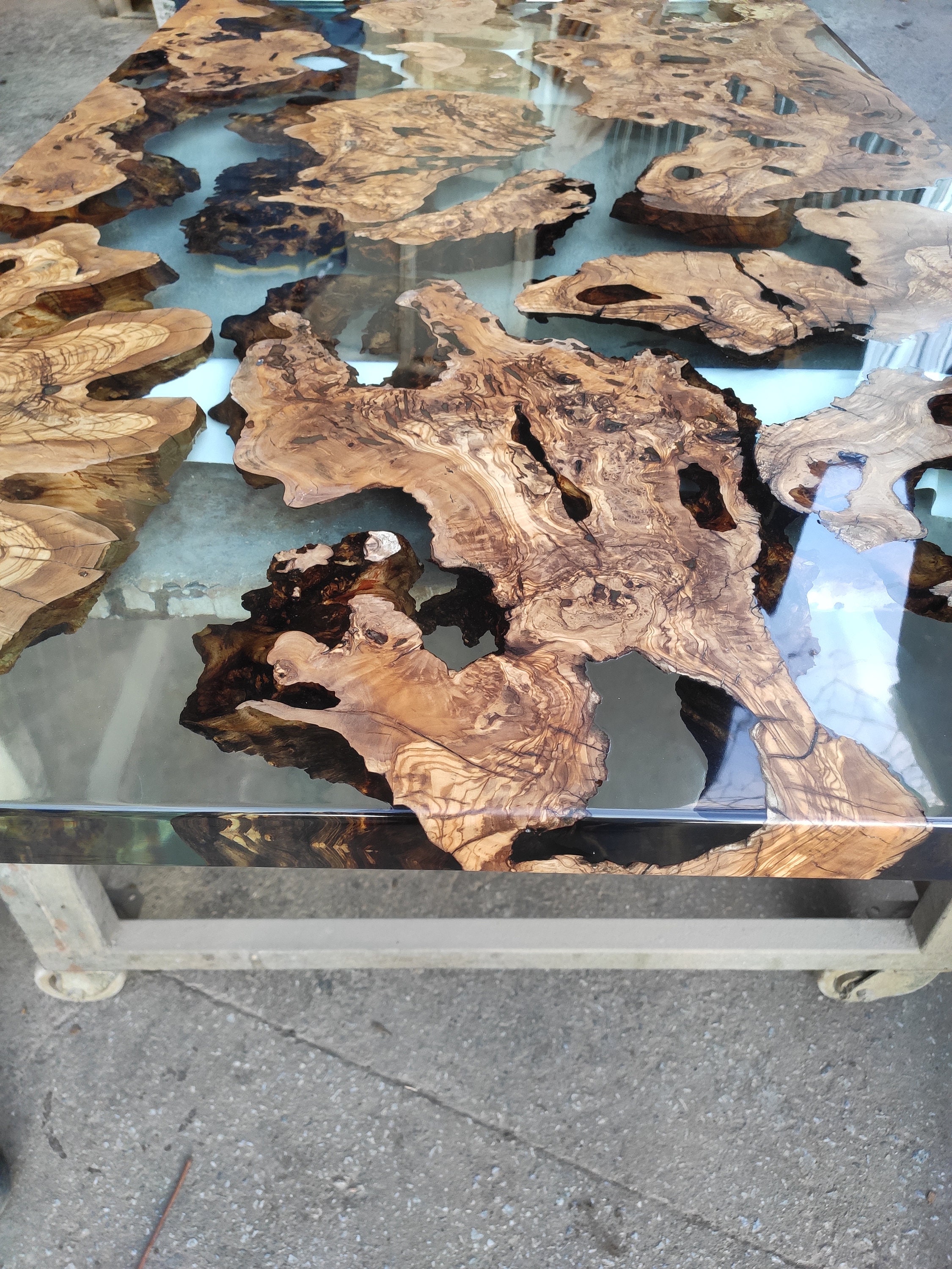 Epoxy Dining Table, Epoxy Wood Table, Custom Olive Epoxy Table ...