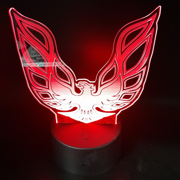 Edge lit Pontiac Firebird Light Sign, Night Light