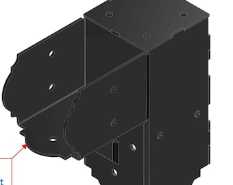 Heavy Duty Iron 90 Degree Elbow Bracket for 4x4 Lumber - Made in USA