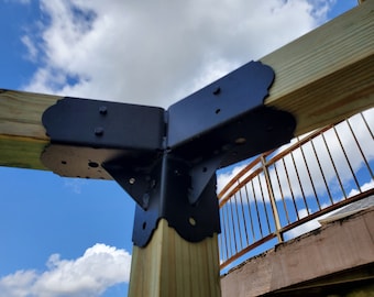 Heavy Duty Iron Hexagon Bracket (2-Pack) - 4x4 Lumber, Made in America