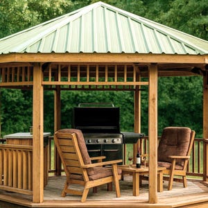 DIY Octagon Gazebo Brackets Kit: 4x4 Floating Deck, Outdoor Living