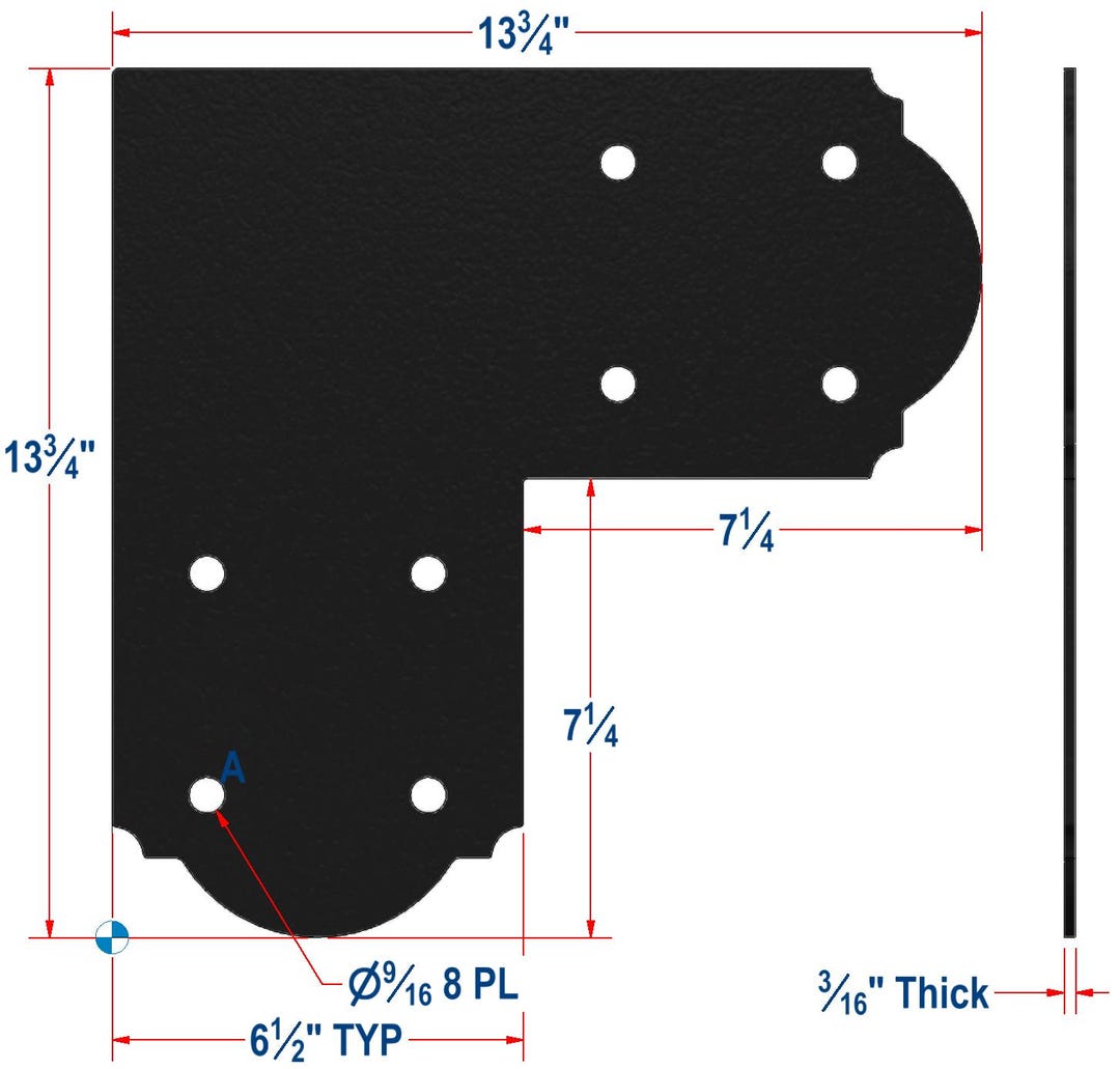 8x8 Structural L-connection Timber Frame Bracket - 3/16" Thick Steel - Etsy