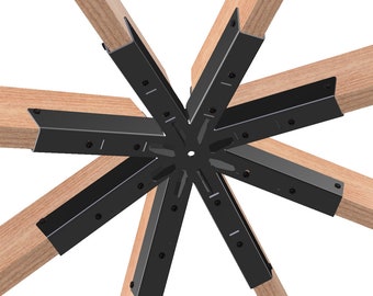 DIY Heavy Duty Iron Octagon 8-Way Spider Bracket Kit - Craft Your Own Unique Design | Many Sold | Very Popular