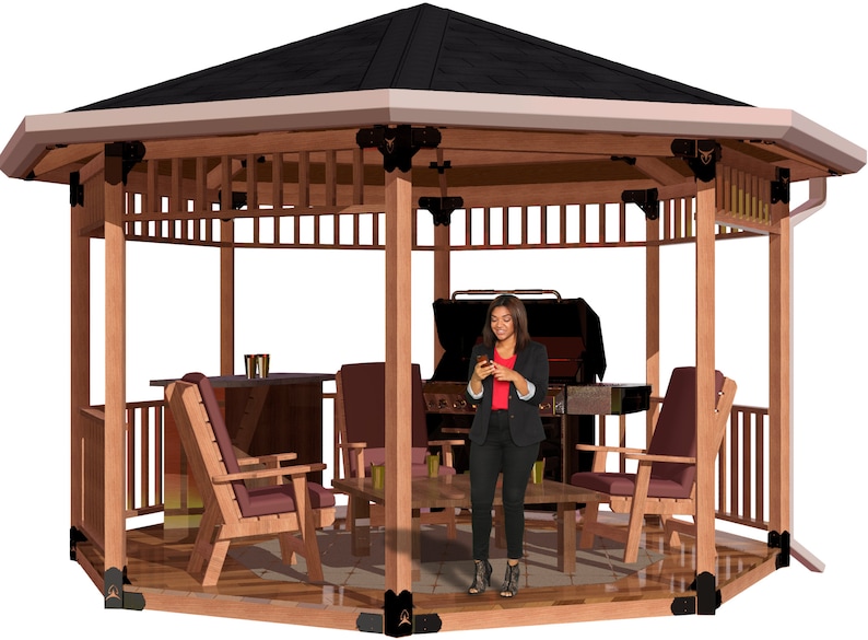 4X4 Diy Octagon Gazebo Floating Deck Diy Patio Cover Pavillion Diy