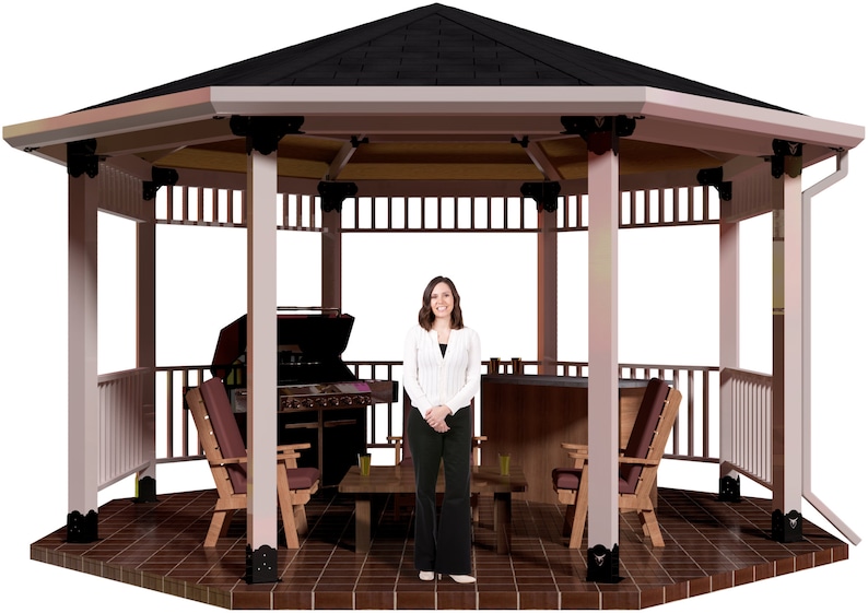 DIY 6x6 Octagon Gazebo Brackets Kit: Surface Mount (lumber Not Included ...