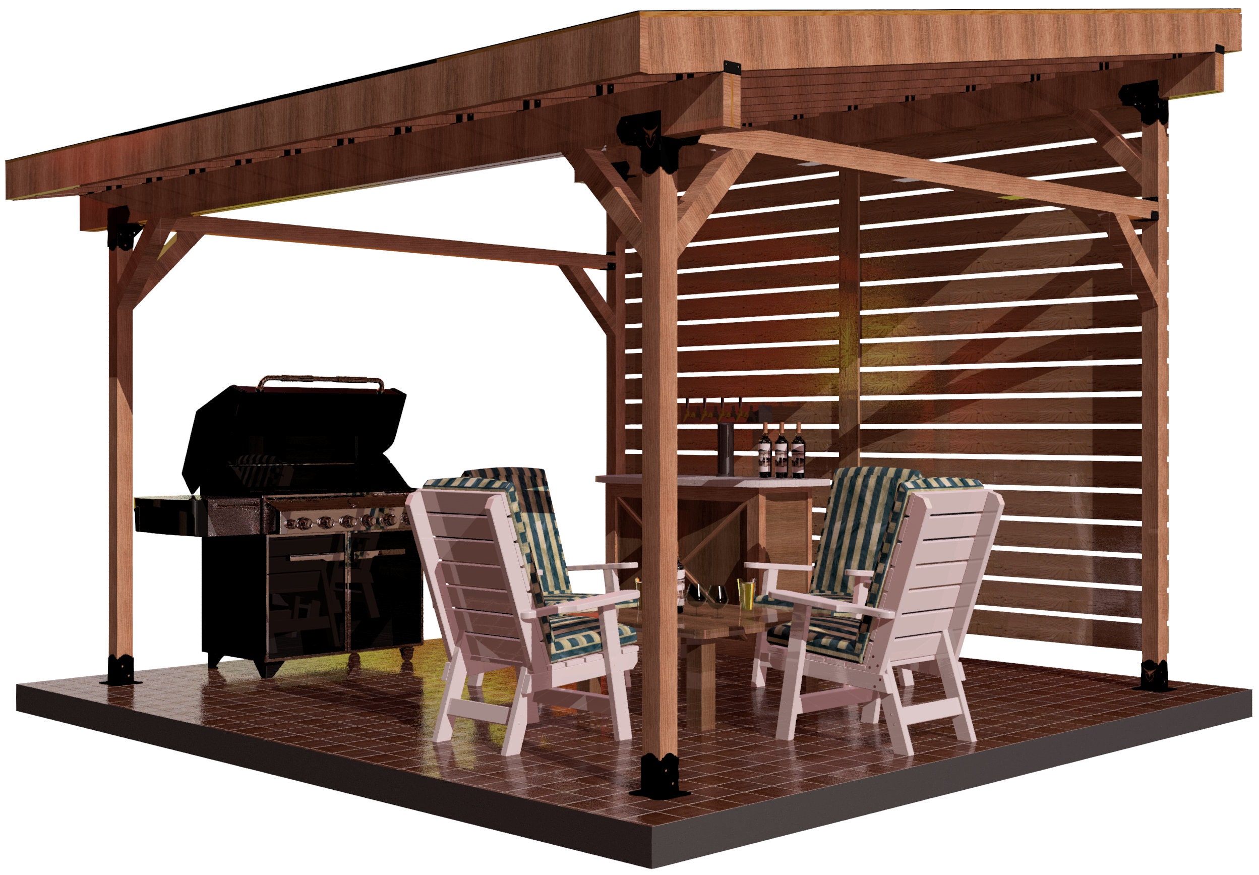 DIY 4x4 Lean-To Brackets Kit | Adjustable Width and Pitch| Easy Build | Made in America | Lumber not included
