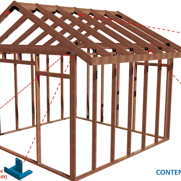 Diy Universal Width 4-12 Pitch Gable Roof Brackets Kit Front Porch Cover Garage Utility Shed Greenhouse Patio Cover