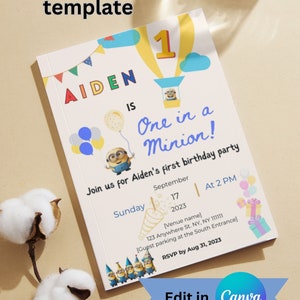 Editable birthday invite - One in a minion