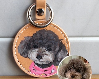 Llavero personalizado para mascotas, llavero con retrato de mascota, regalo con retrato de mascota pintado, llavero personalizado para mascotas, llavero con arte para mascotas, llavero personalizado para perros