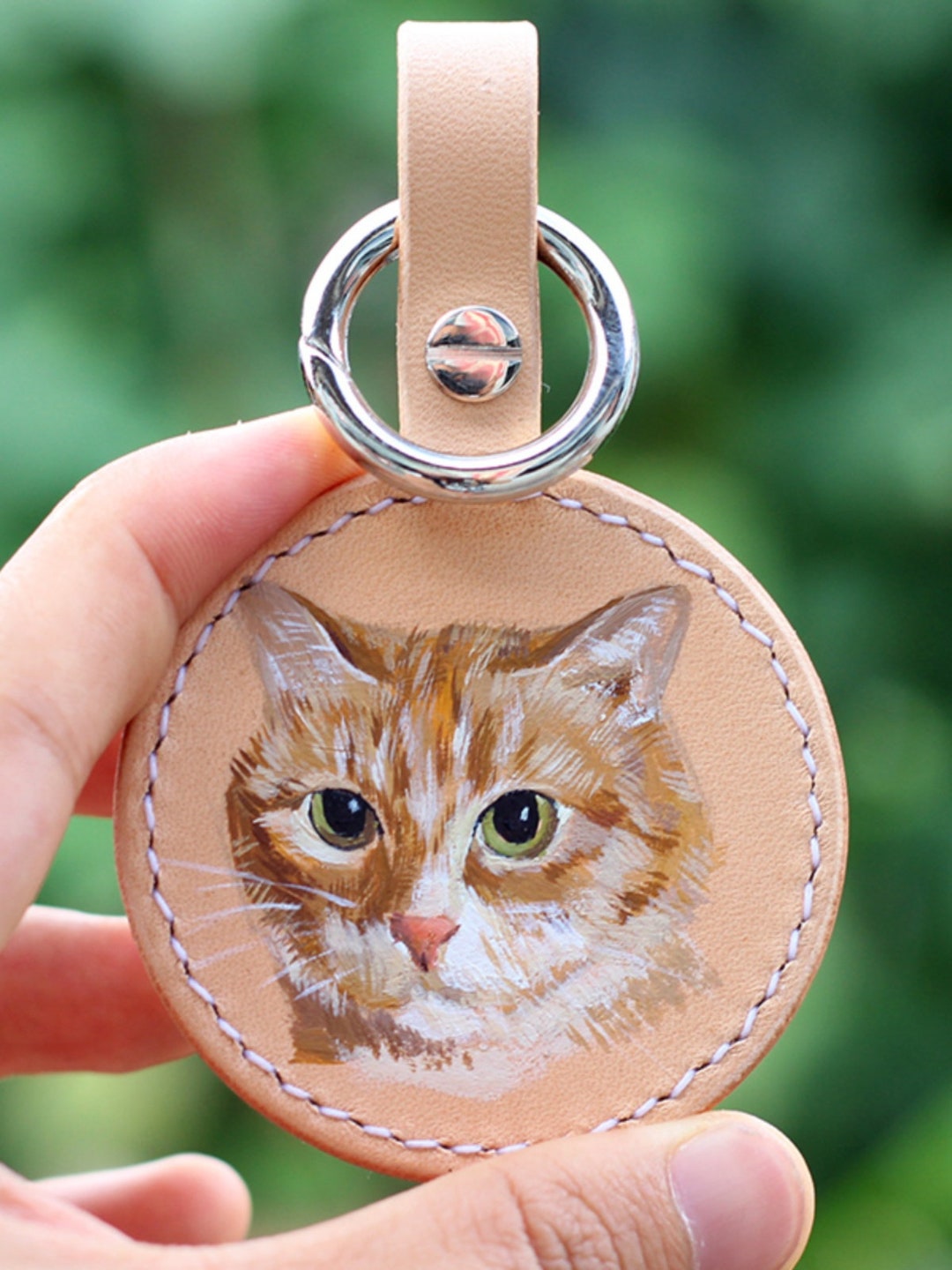 Custom Cat Keychain, Cat Portrait Keychain, Painted Pet Portrait Gift