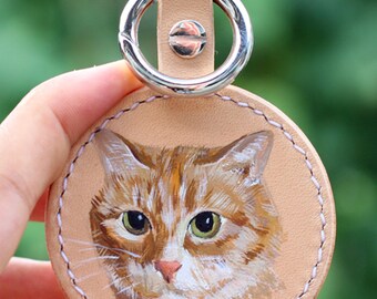 Llavero de gato personalizado, llavero con retrato de gato, regalo con retrato de mascota pintado, llavero de mascota personalizado, llavero con arte de mascota, llavero de PE personalizado