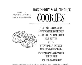 White Chocolate & Raspberry Cookie Recipe