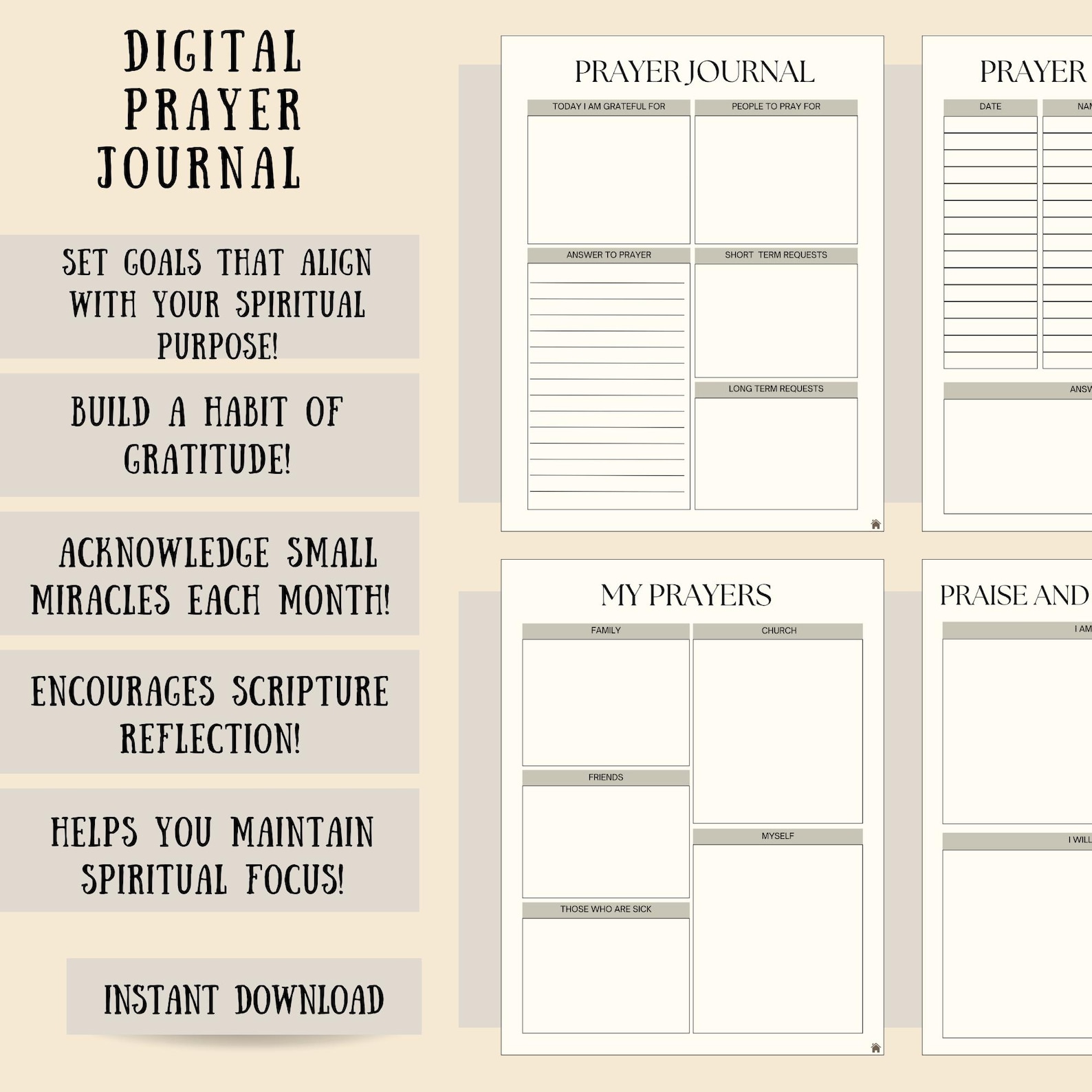 Digital Prayer Journal for Bible Study | Devotional Gift for Pastor ...