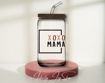 XOXO MAMA vinyl glass tumbler