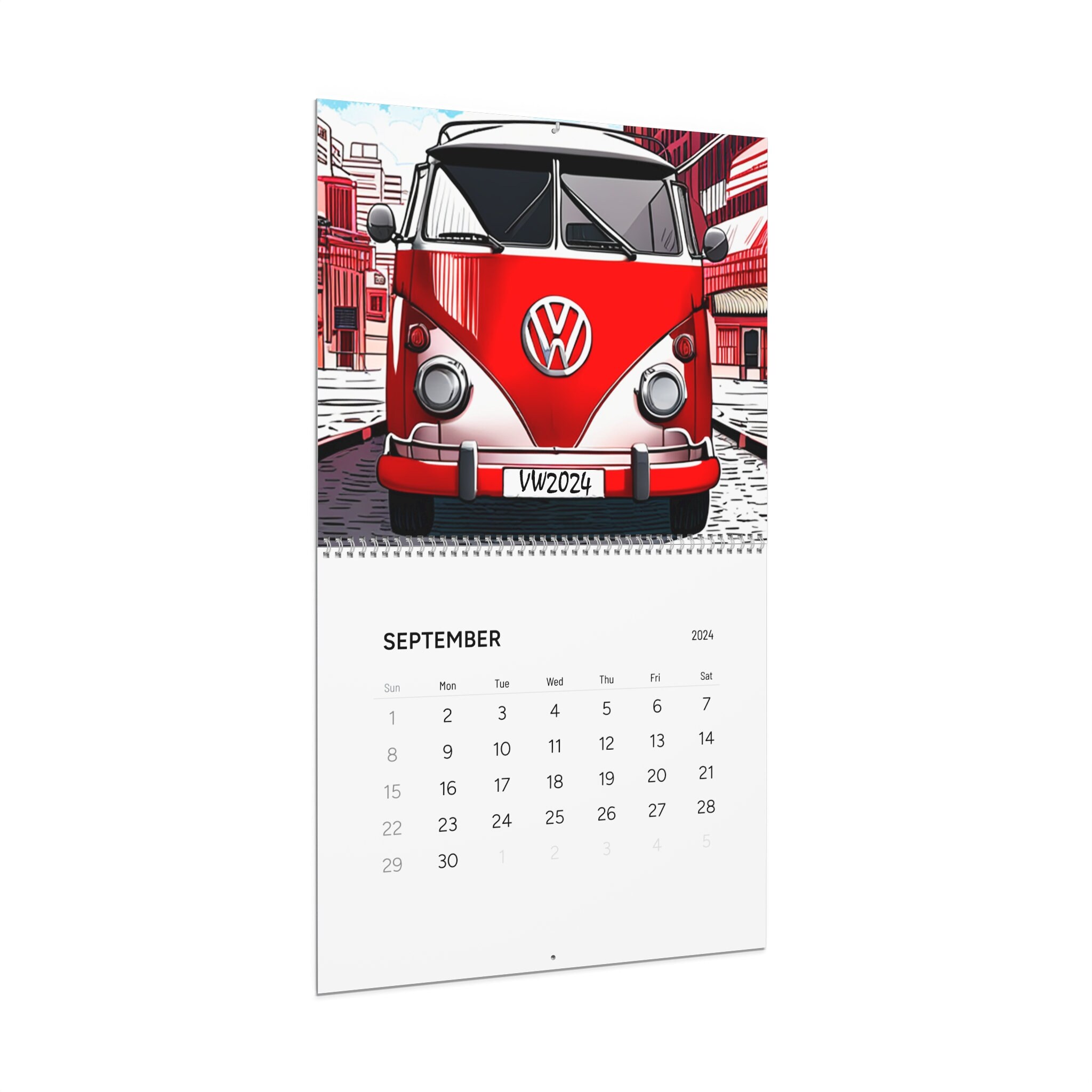 2025 Wall Calendar featuring Volkswagen Beetles and Kombi Designs with