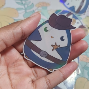 Cowboy Penguin - holographic sticker