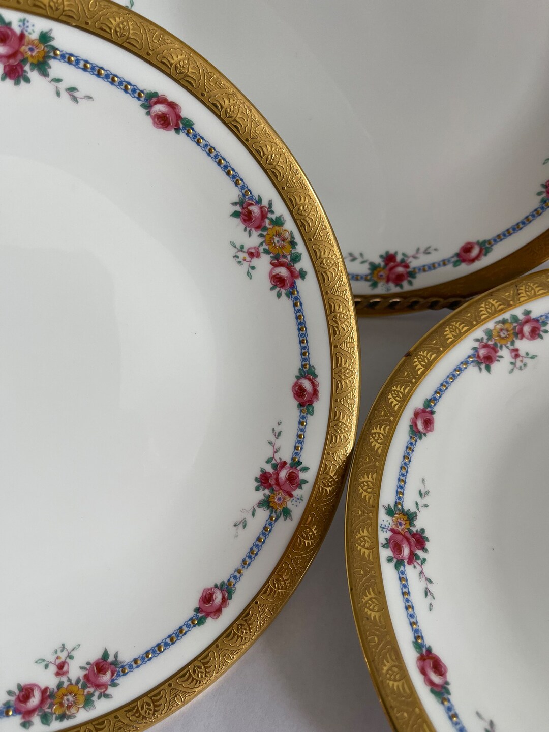 Ahrenfeldt Limoges Gold Encrusted Plates Set of 3 Etsy