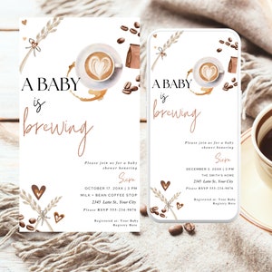 Ein Baby Brauen Einladung Evite Babyparty E Einladung Vorlage Textable Einladen Kaffee Babyparty E Karte Einladung E Invite Party B1