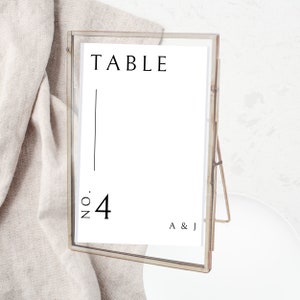 Modern Table Number Template Minimal Wedding Table Numbers Printable Table Numbers Editable Table Numbers Reception Table Decor A1