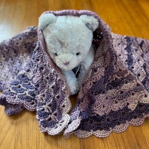 Perfect Purple Mermaid Center Out Crochet Baby Blanket