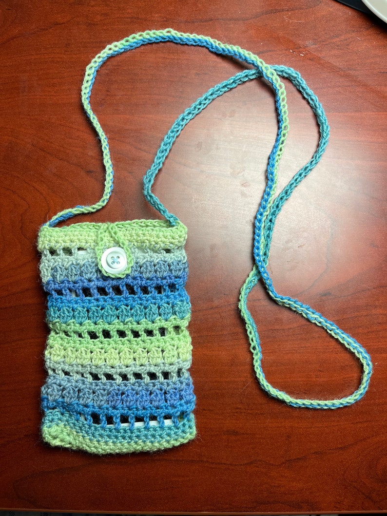 Crocheted Cell Phone Crossbody/Shoulder Bag Variety D - Multicolor