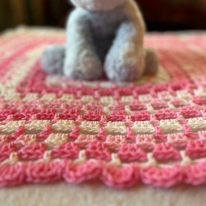 Pinkburst - Pink Crochet Center Out Baby Blanket