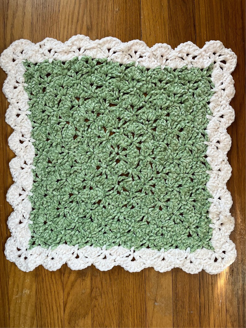 Spanish Moss Chenille Baby Blanket in Heirloom Pattern Etsy