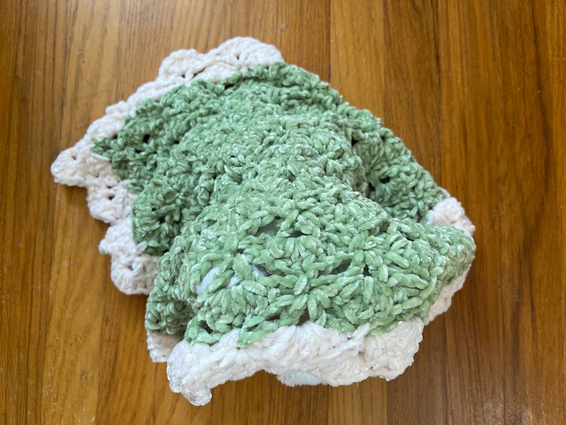 Spanish Moss Chenille Baby Blanket in Heirloom Pattern Etsy