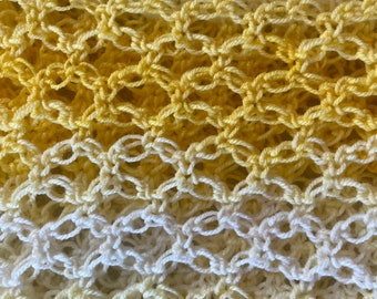 Yellow Crochet Love Knot Baby Blanket