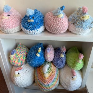 Plushie  - Stuffy - Whimsical Chickens and Chicks - Super Soft Chenille Yarn Stuffed Animal - Amigurumi - Emotional Support