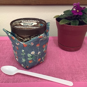 Handmade Ice Cream Pint Cozy: Cotton Summer Dessert Accessory