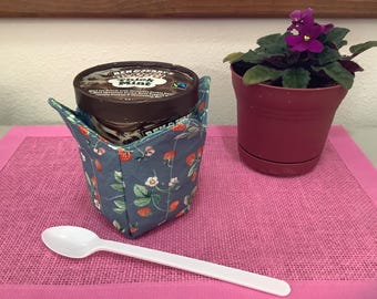 Handmade Ice Cream Pint Cozy: Cotton Summer Dessert Accessory