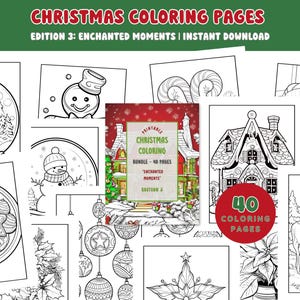 Christmas Coloring Book: 40 Festive Designs (Printable PDF)