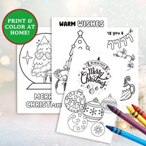 Christmas Coloring Cards: DIY Holiday Craft, Kids & Adults (PDF Pattern)