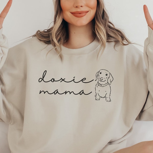 Dachshund Mama Sweatshirt, Dachshund Lover Gift, Doxie Mom Crewneck, Wiener Dog Sweater, Dachshund Gift, Doxie Mama Gift