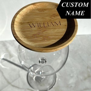 Custom Wine Glass Snack Plate Personalized Charcuterie Topper Hostess Gift Wine Lover Customized Bamboo Appetizer Tray Home Decor Wedding