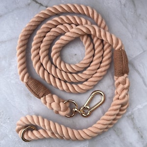Rope Dog Leash Pastel Braided Cotton Leash Pet Supply Dog Walk Bag Carrier Puppy Cotton Rope Leash Dog Owner Gift Gold Gift for New Dog Mom