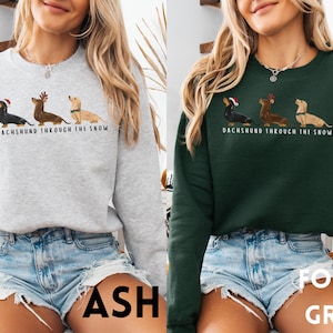Dachshund Lover Gift for Dachshund Owner Funny Dachshund Crewneck Doxie Mom Sweatshirt Maroon Funny Dachshund Christmas Sweatshirt Doxie Xmas Crewneck Forest Green