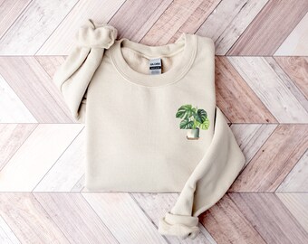 Plant Mom Sweatshirt, Monstera Sweatshirt, Gift Plant Lovers, Cute Plant Mom Crewneck, House Plant Love, Gift for Plant Lovers Sweatshirt