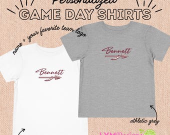 Personalized Kids Game day shirt, Toddler Tailgate tshirt