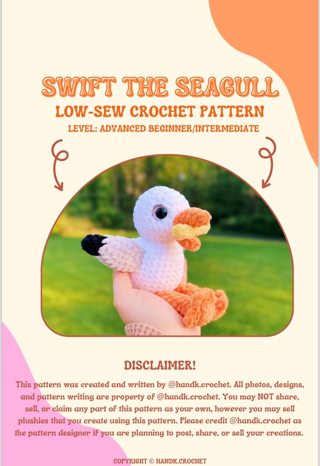 Interlocking Seagull Pattern Swift the Seagull Crochet Pattern - Etsy