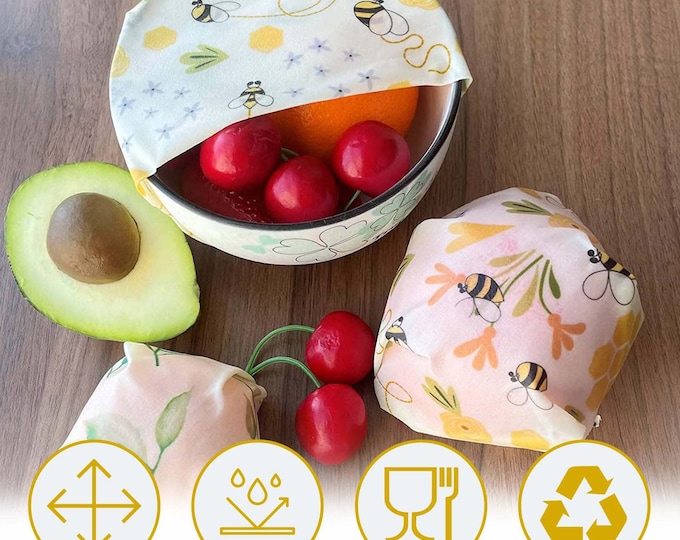 Lilymeche Concept Reusable Beeswax Wrap(9 Pack) Eco-Friendly Beeswax Food Wraps, Organic, Sustainable(5S, 3M, 1XL)
