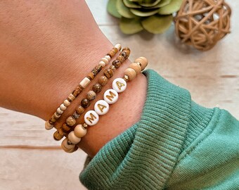 Brown Beaded Bracelet Trio: Vintage Style, Timeless Character