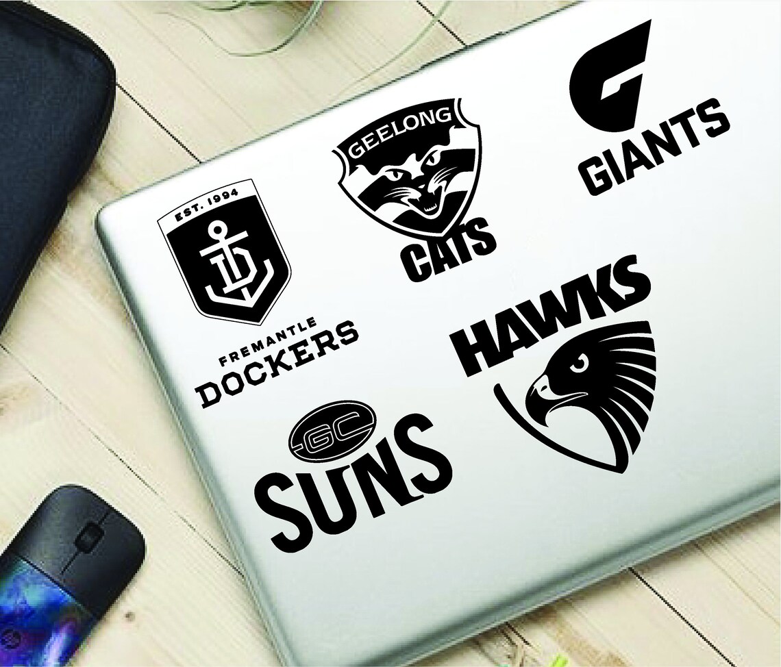 AFL Teams Vinyl Decal Footy Teams Decals AFL Logo Vinyl Etsy Australia