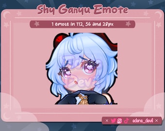 Shy Ganyu Emote for Twitch, Discord and YouTube | Custom Emotes | Twitch Emote | Discord Emote | Stream Emotes