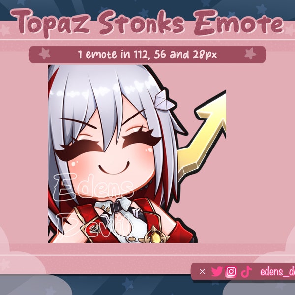 Topaz Stonks Emote for Twitch, Discord and YouTube | Custom Emotes | Twitch Emote | Discord Emote | Stream Emotes | Honkai: Star Rail