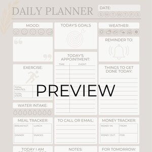 Minimalist Daily Planner - track to do’s, food, exercise, etc.