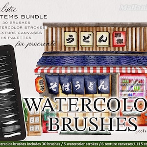 Watercolor Procreate Brushes, iPad Brushes, Painting tool for Procreate, Watercolor Brushes, Watercolor Canvas Digital Download, Procreate